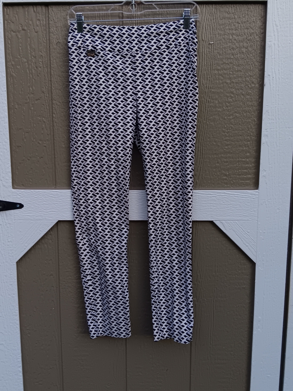 LISETTE L Montreal Black & White Geometric Skinny Pants Size 2
